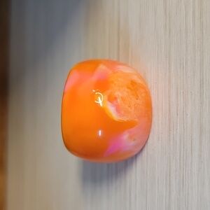 Vibrant Orange and Pink Bubble Dome Ring